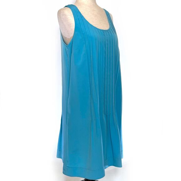 Lauren Ralph Lauren Blue Pleated Shift Dress Women's Size 10 - Picture 4 of 9
